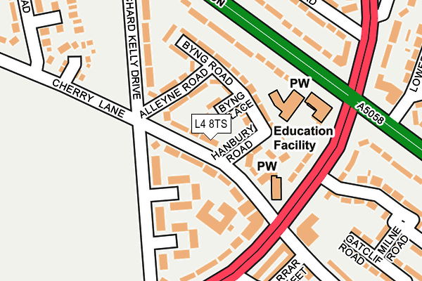L4 8TS map - OS OpenMap – Local (Ordnance Survey)