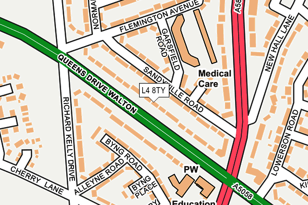 L4 8TY map - OS OpenMap – Local (Ordnance Survey)