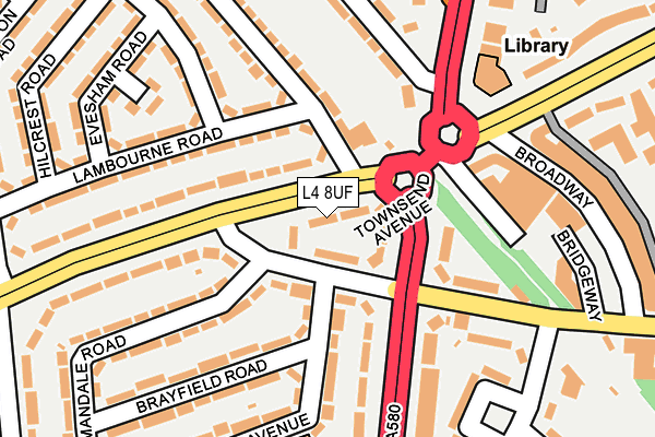 L4 8UF map - OS OpenMap – Local (Ordnance Survey)