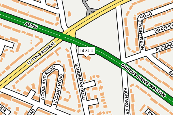 L4 8UU map - OS OpenMap – Local (Ordnance Survey)