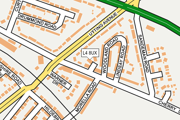 L4 8UX map - OS OpenMap – Local (Ordnance Survey)