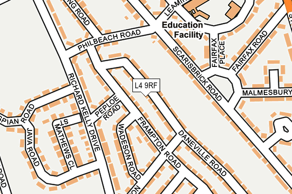 L4 9RF map - OS OpenMap – Local (Ordnance Survey)