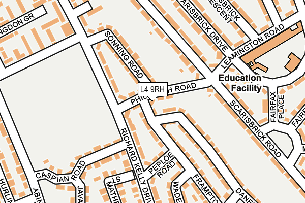 L4 9RH map - OS OpenMap – Local (Ordnance Survey)