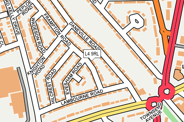 L4 9RL map - OS OpenMap – Local (Ordnance Survey)