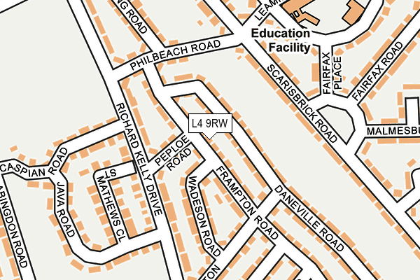 L4 9RW map - OS OpenMap – Local (Ordnance Survey)