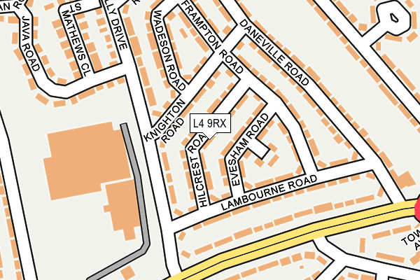 L4 9RX map - OS OpenMap – Local (Ordnance Survey)