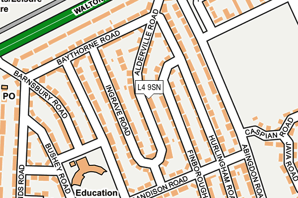 L4 9SN map - OS OpenMap – Local (Ordnance Survey)