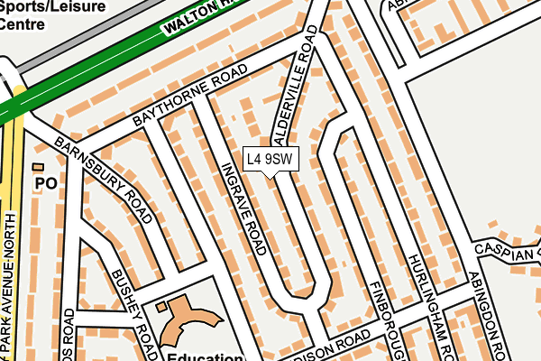 L4 9SW map - OS OpenMap – Local (Ordnance Survey)