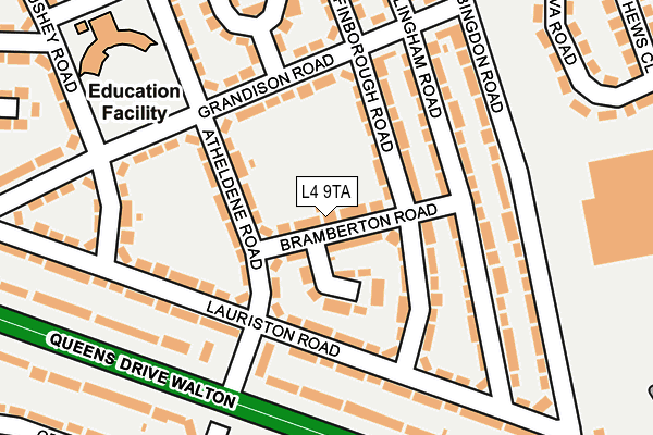 L4 9TA map - OS OpenMap – Local (Ordnance Survey)