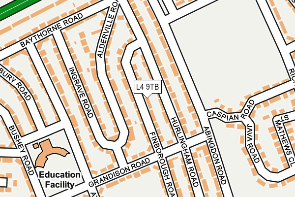 L4 9TB map - OS OpenMap – Local (Ordnance Survey)