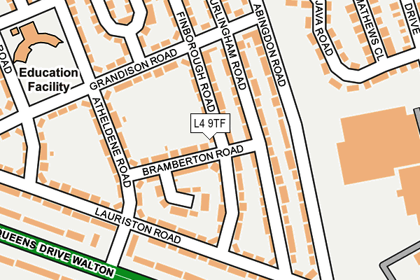 L4 9TF map - OS OpenMap – Local (Ordnance Survey)