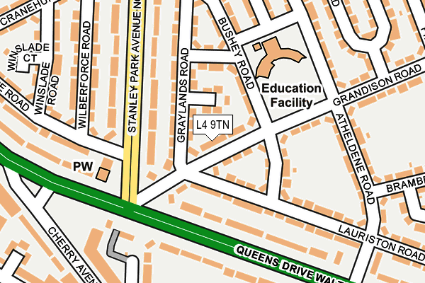 L4 9TN map - OS OpenMap – Local (Ordnance Survey)