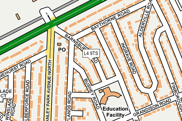 L4 9TS map - OS OpenMap – Local (Ordnance Survey)