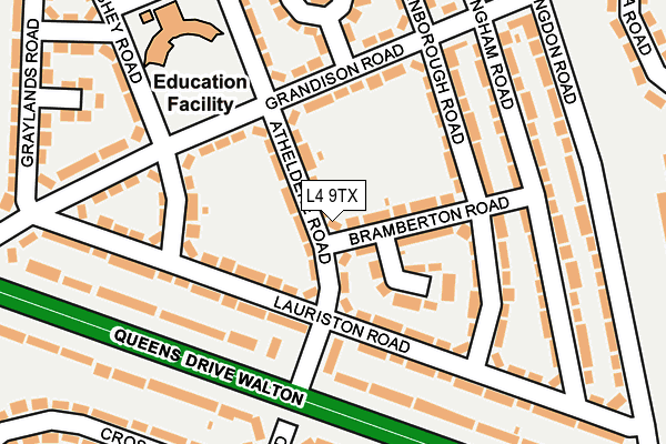 L4 9TX map - OS OpenMap – Local (Ordnance Survey)