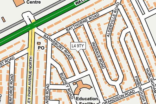 L4 9TY map - OS OpenMap – Local (Ordnance Survey)