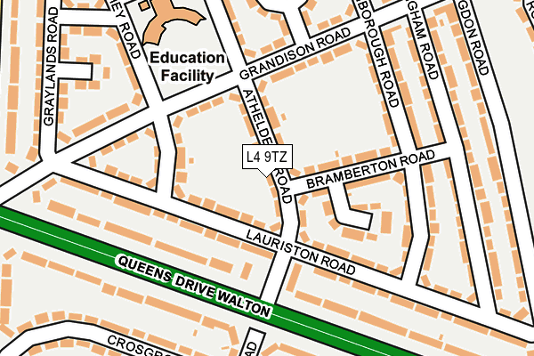 L4 9TZ map - OS OpenMap – Local (Ordnance Survey)