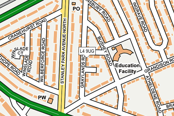 L4 9UG map - OS OpenMap – Local (Ordnance Survey)