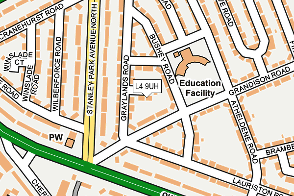 L4 9UH map - OS OpenMap – Local (Ordnance Survey)