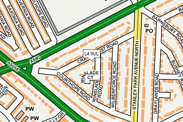 L4 9UL map - OS OpenMap – Local (Ordnance Survey)