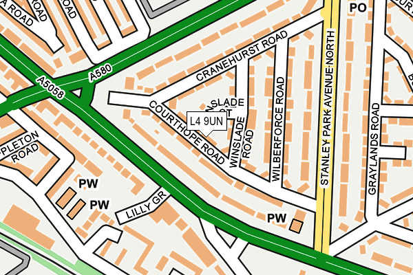 L4 9UN map - OS OpenMap – Local (Ordnance Survey)