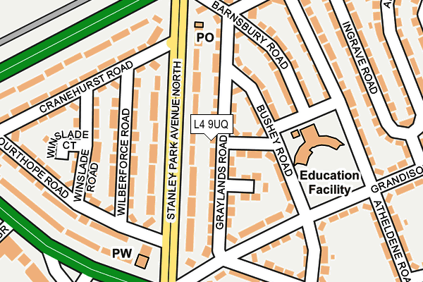 L4 9UQ map - OS OpenMap – Local (Ordnance Survey)