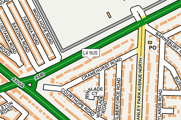 L4 9US map - OS OpenMap – Local (Ordnance Survey)