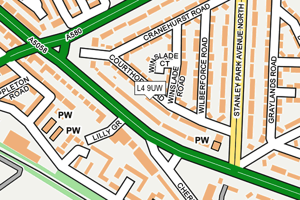 L4 9UW map - OS OpenMap – Local (Ordnance Survey)