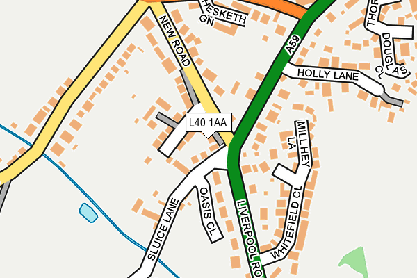 L40 1AA map - OS OpenMap – Local (Ordnance Survey)