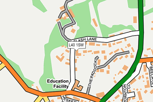 L40 1SW map - OS OpenMap – Local (Ordnance Survey)
