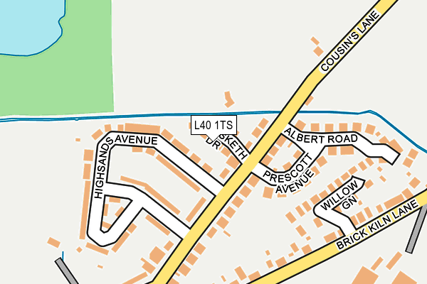 L40 1TS map - OS OpenMap – Local (Ordnance Survey)
