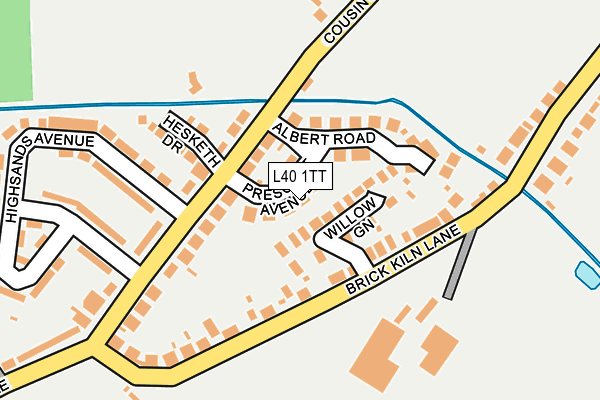 L40 1TT map - OS OpenMap – Local (Ordnance Survey)