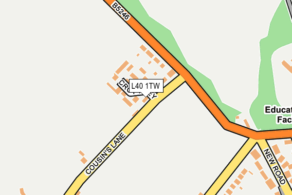 L40 1TW map - OS OpenMap – Local (Ordnance Survey)