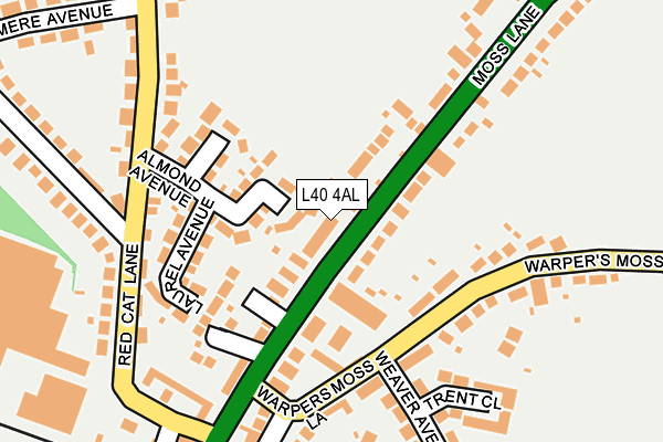 L40 4AL map - OS OpenMap – Local (Ordnance Survey)