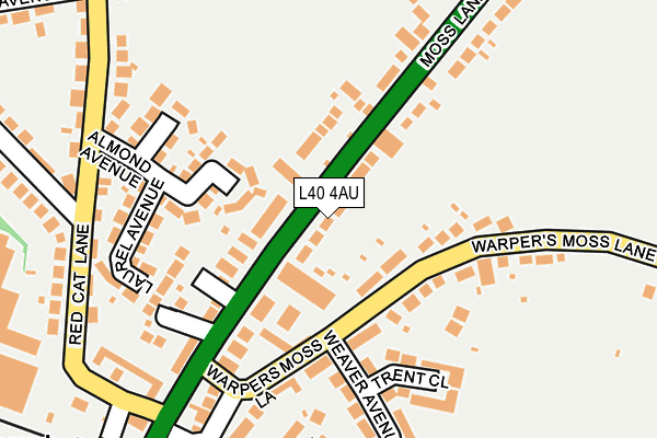 L40 4AU map - OS OpenMap – Local (Ordnance Survey)
