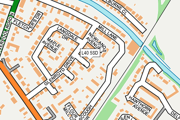 L40 5SD map - OS OpenMap – Local (Ordnance Survey)