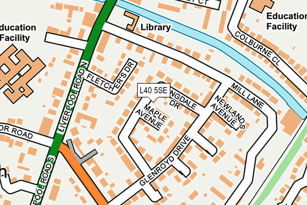 L40 5SE map - OS OpenMap – Local (Ordnance Survey)