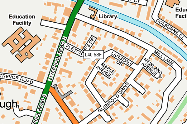 L40 5SF map - OS OpenMap – Local (Ordnance Survey)