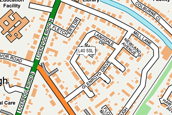 L40 5SL map - OS OpenMap – Local (Ordnance Survey)