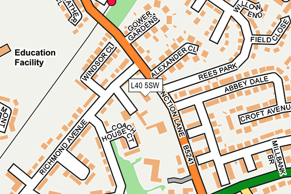 L40 5SW map - OS OpenMap – Local (Ordnance Survey)