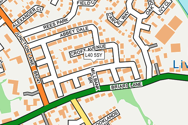 L40 5SY map - OS OpenMap – Local (Ordnance Survey)
