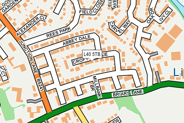 L40 5TB map - OS OpenMap – Local (Ordnance Survey)