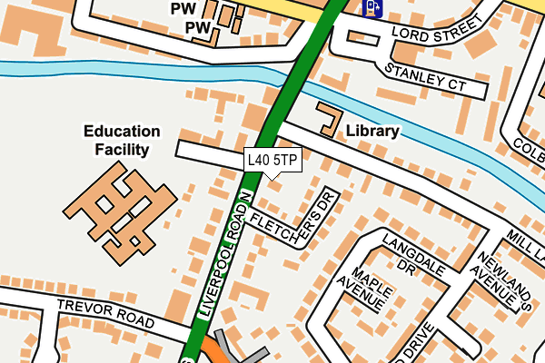 L40 5TP map - OS OpenMap – Local (Ordnance Survey)