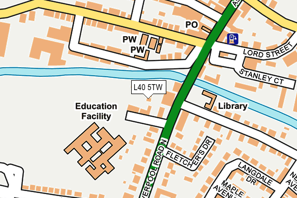 L40 5TW map - OS OpenMap – Local (Ordnance Survey)