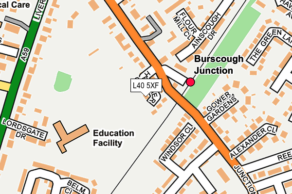 L40 5XF map - OS OpenMap – Local (Ordnance Survey)