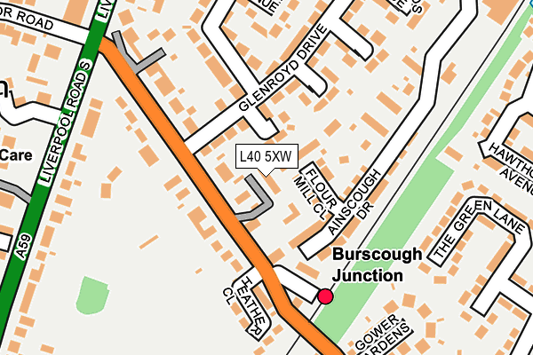 L40 5XW map - OS OpenMap – Local (Ordnance Survey)