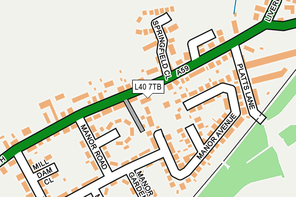 L40 7TB map - OS OpenMap – Local (Ordnance Survey)