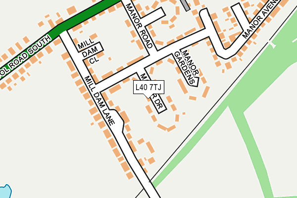 L40 7TJ map - OS OpenMap – Local (Ordnance Survey)