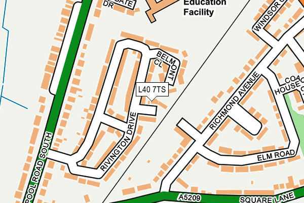 L40 7TS map - OS OpenMap – Local (Ordnance Survey)