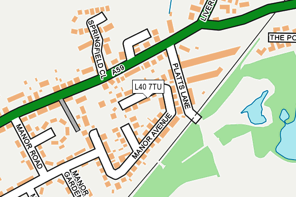 L40 7TU map - OS OpenMap – Local (Ordnance Survey)
