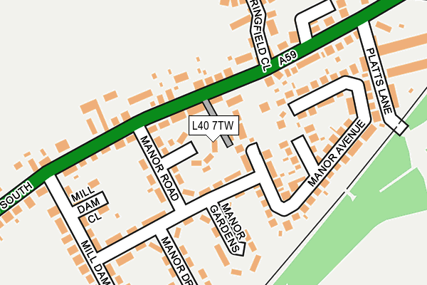 L40 7TW map - OS OpenMap – Local (Ordnance Survey)